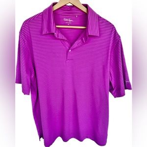 Walter Hagen Men’s Essentials Texture Stripe Golf Polo Shirt